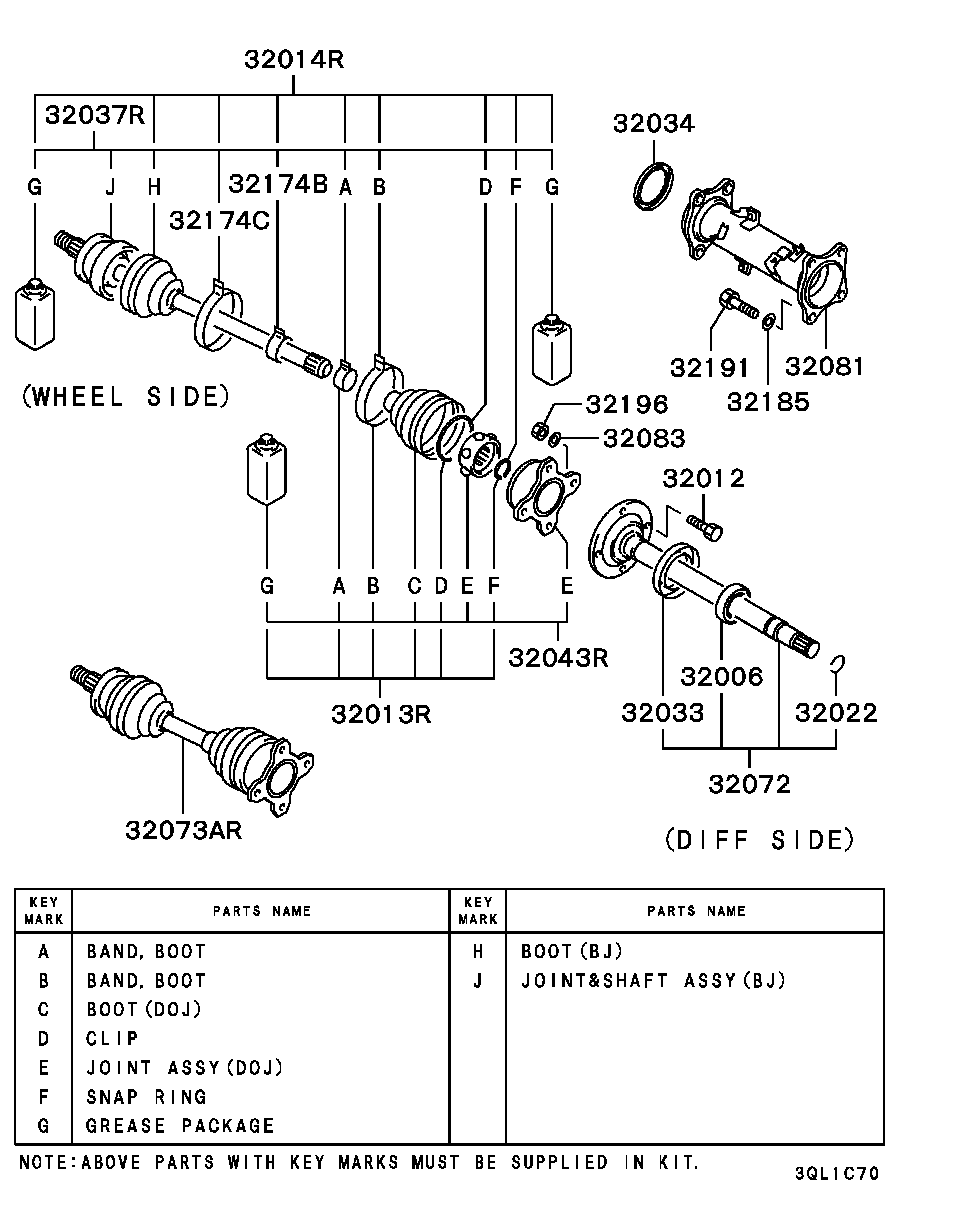 Mitsubishi MR331261 - Putekļusargs, Piedziņas vārpsta ps1.lv