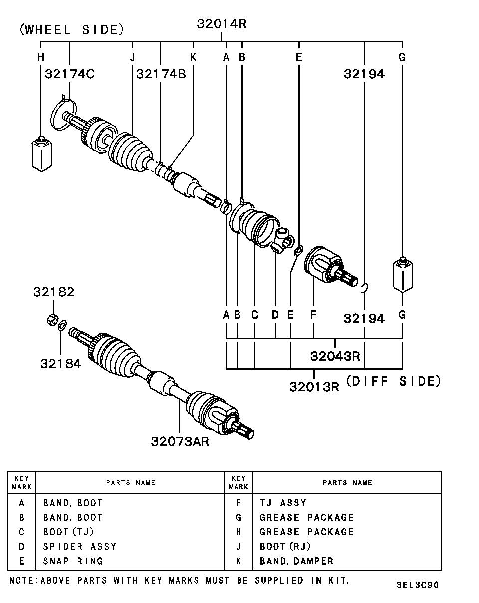 Mitsubishi MN147169 - Putekļusargs, Piedziņas vārpsta ps1.lv