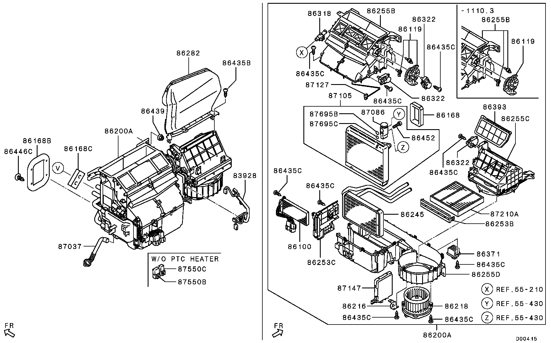 Mitsubishi 7801A009 - Siltummainis, Salona apsilde ps1.lv