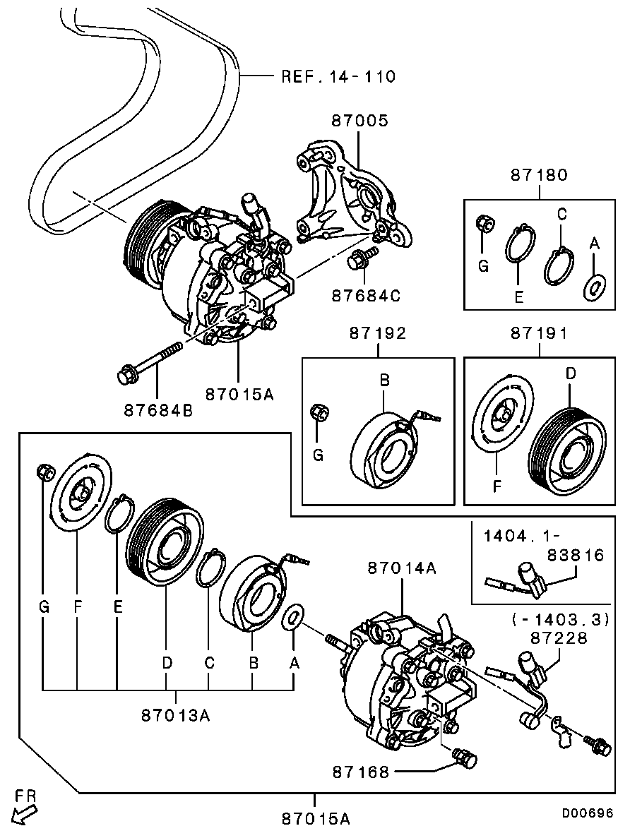 Mitsubishi 7813A420 - Kompresors, Gaisa kond. sistēma ps1.lv