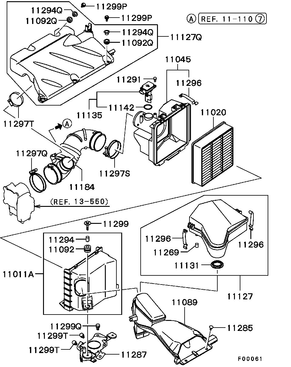 Mitsubishi MR 552951 - Gaisa filtrs ps1.lv