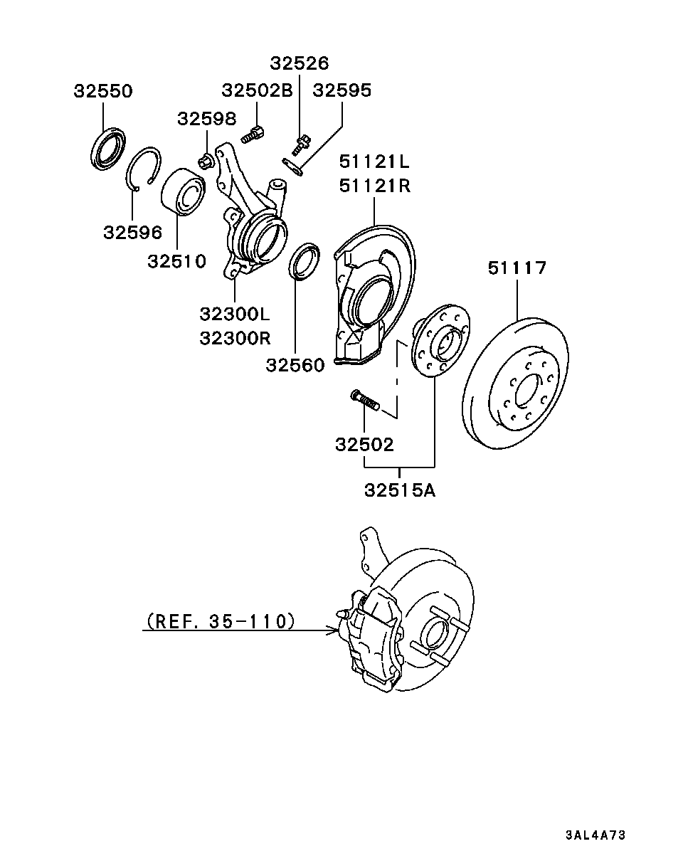 Mitsubishi MR244835 - Riteņa rumbas gultņa komplekts ps1.lv