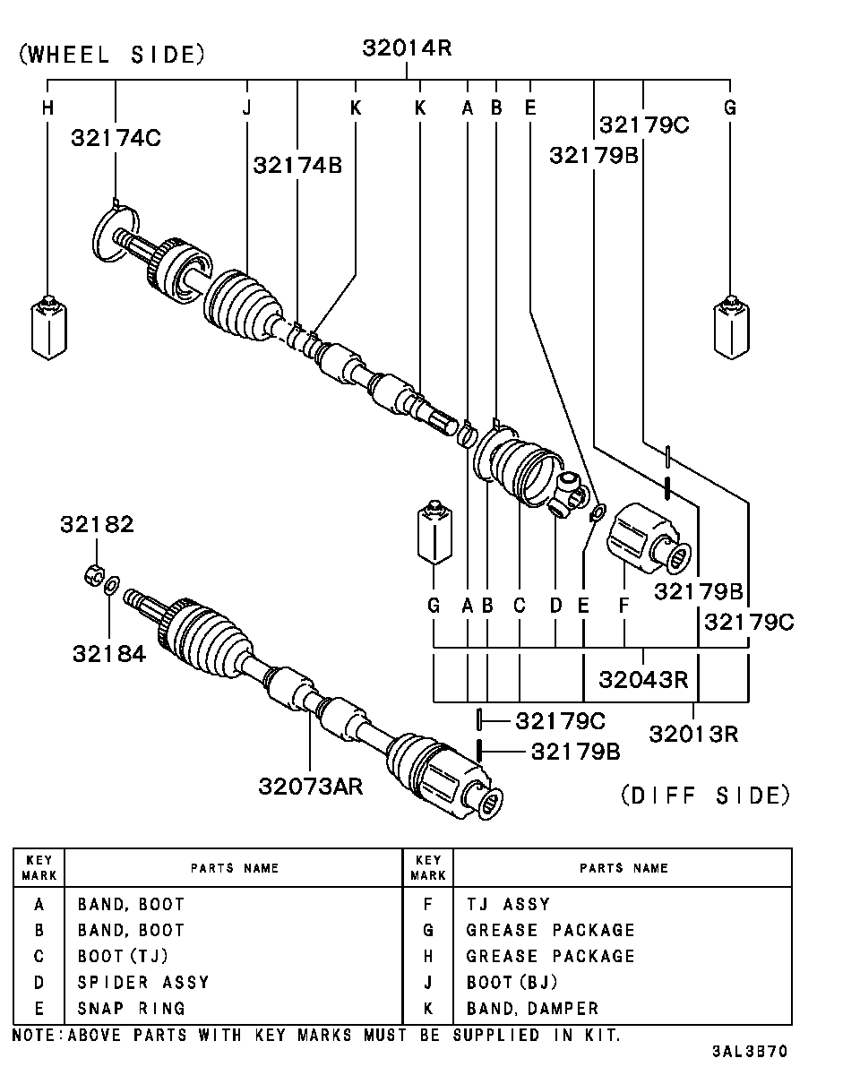 Mitsubishi MR911156 - Putekļusargs, Piedziņas vārpsta ps1.lv