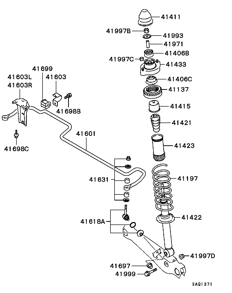 Mitsubishi MR455019 - Bukse, Stabilizators ps1.lv