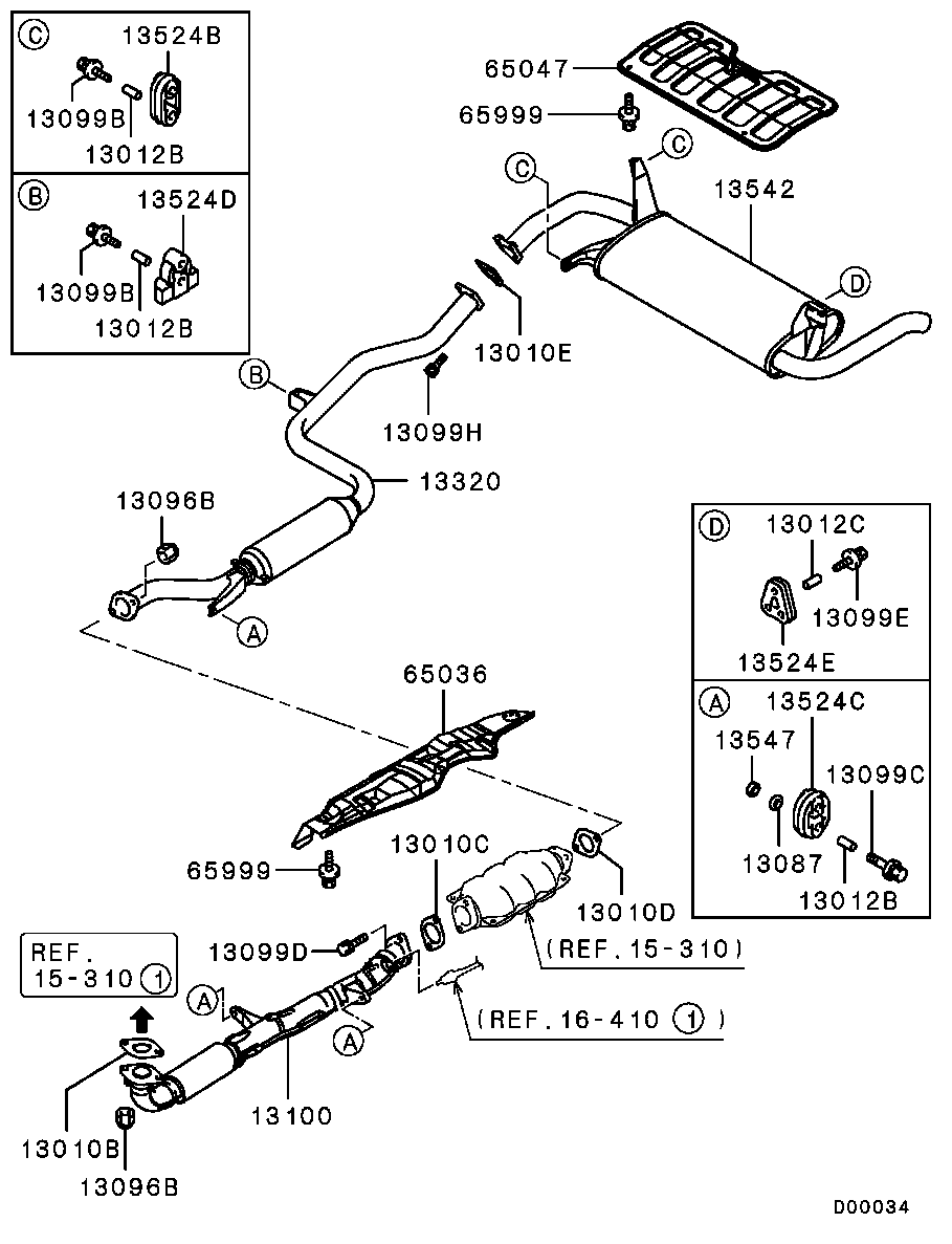 Mitsubishi MR224264 - Blīve, Izplūdes caurule ps1.lv