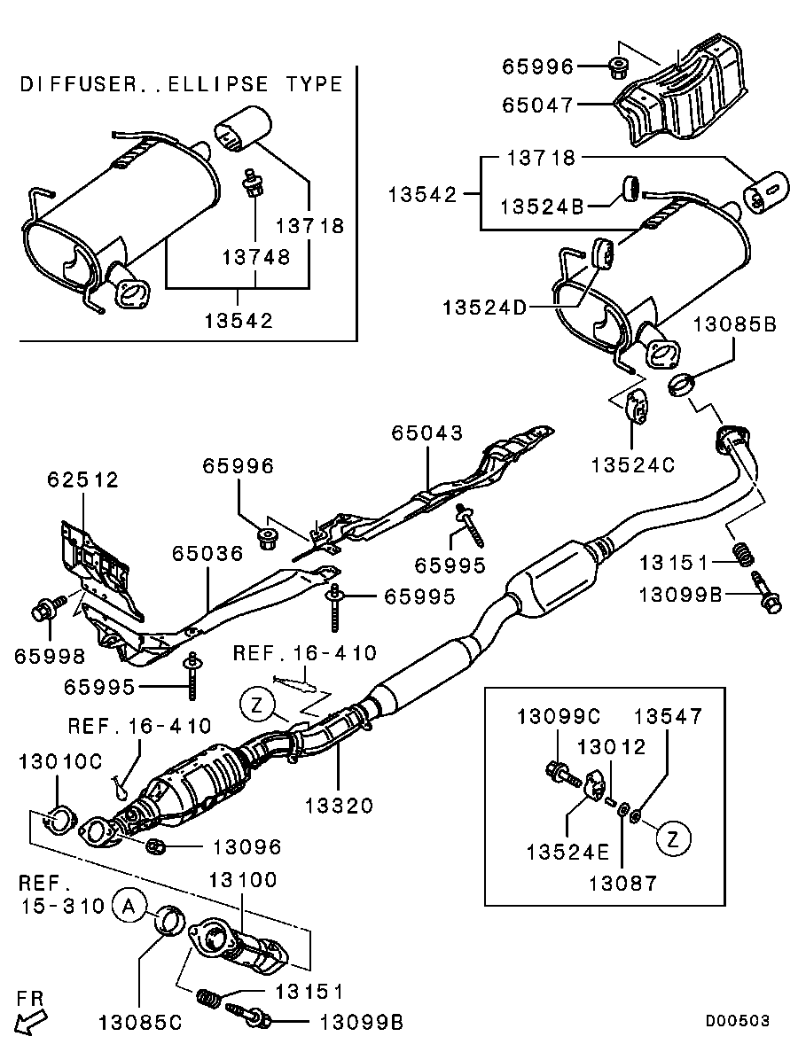 Mitsubishi 1570A094 - Izplūdes caurule ps1.lv