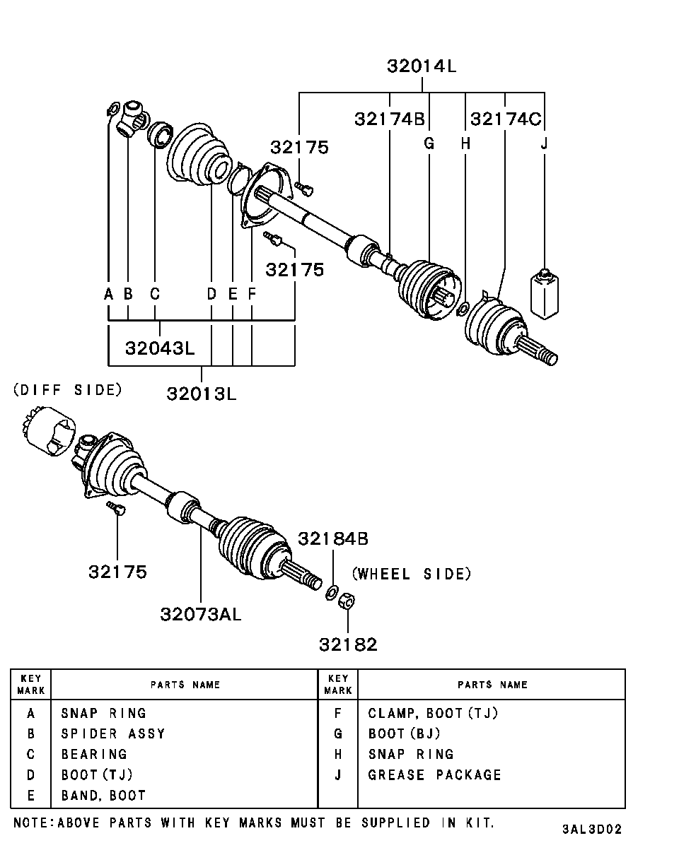 Mitsubishi MR263173 - Putekļusargs, Piedziņas vārpsta ps1.lv