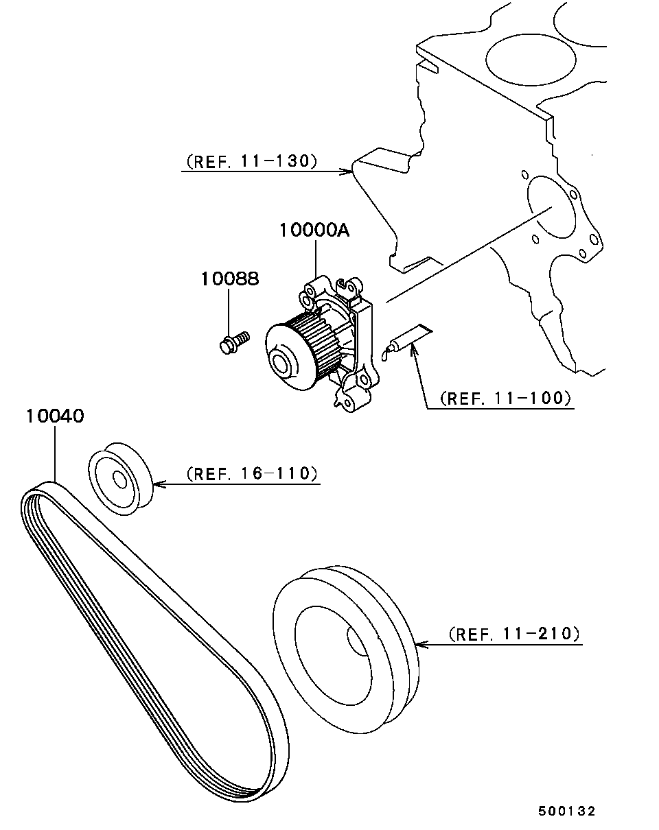 Mitsubishi MD301833 - Ķīļrievu siksna ps1.lv