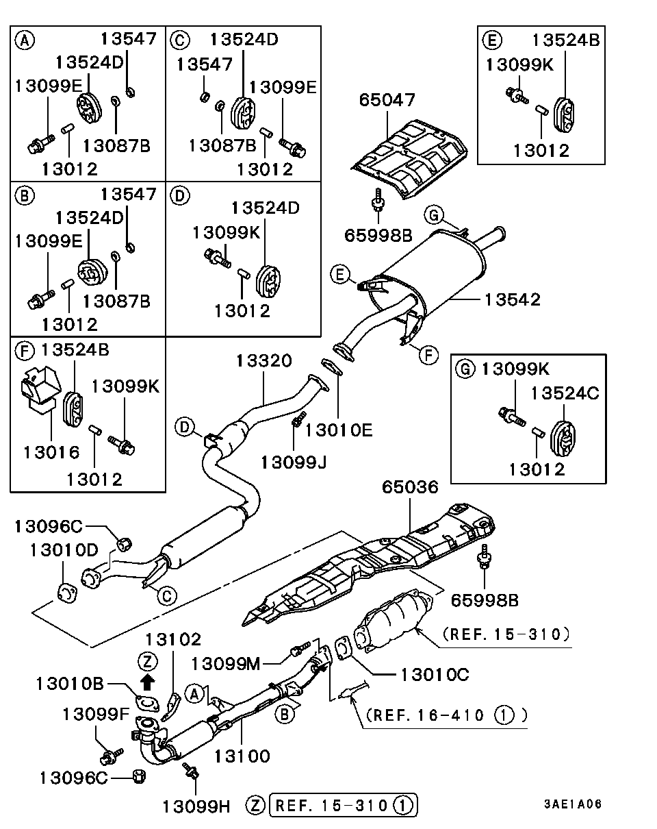 Mitsubishi MR 224 265 - Blīve, Izplūdes caurule ps1.lv