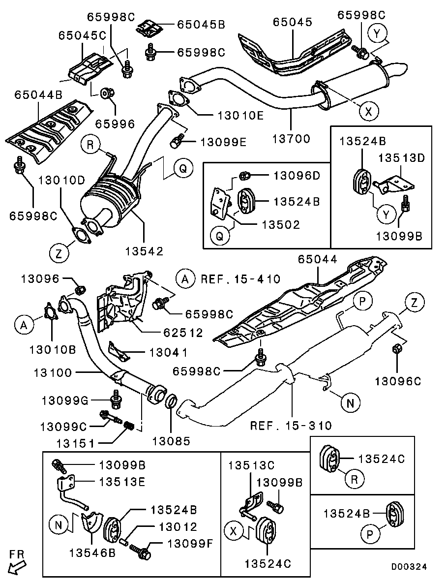 Mitsubishi MR431025 - Skrūve, Izplūdes sistēma ps1.lv