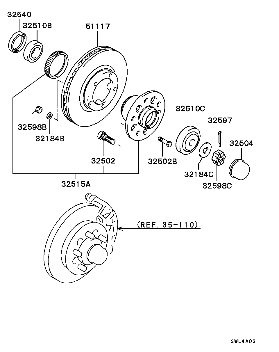 Mitsubishi MT14 1128 - Riteņa rumbas gultņa komplekts ps1.lv