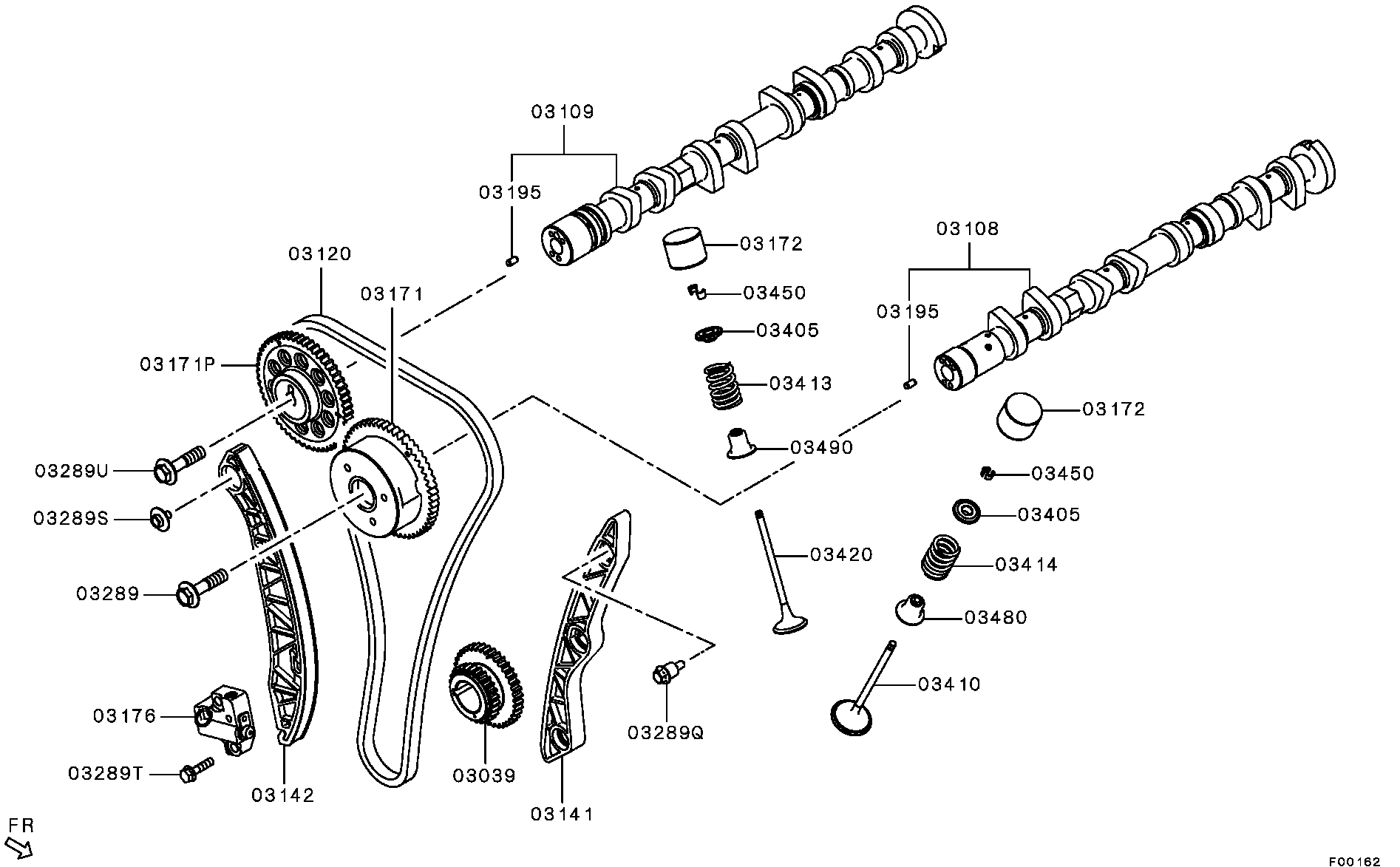 Mitsubishi MN 183894 - Sadales vārpstas piedziņas ķēdes komplekts ps1.lv