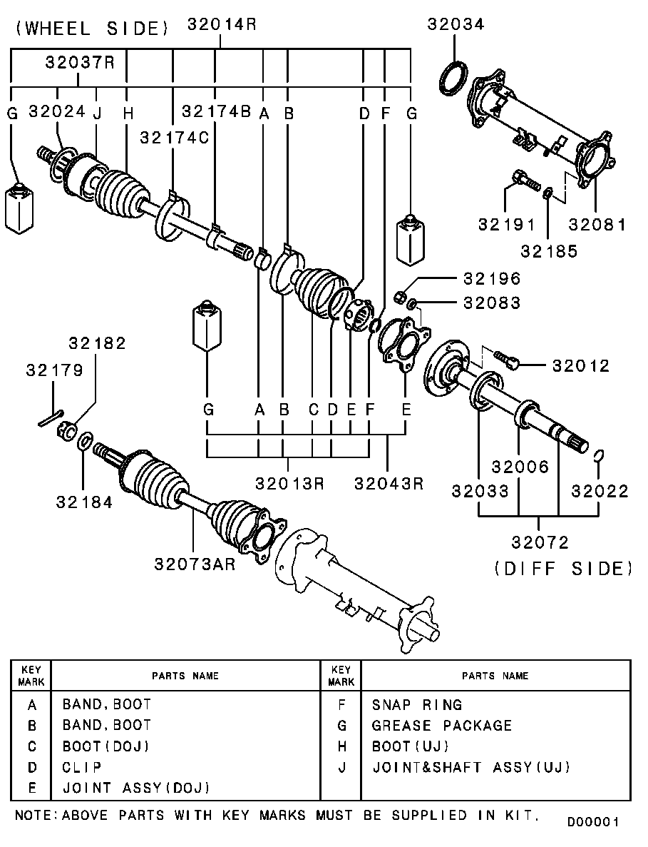 Mitsubishi MR528639 - Putekļusargs, Piedziņas vārpsta ps1.lv