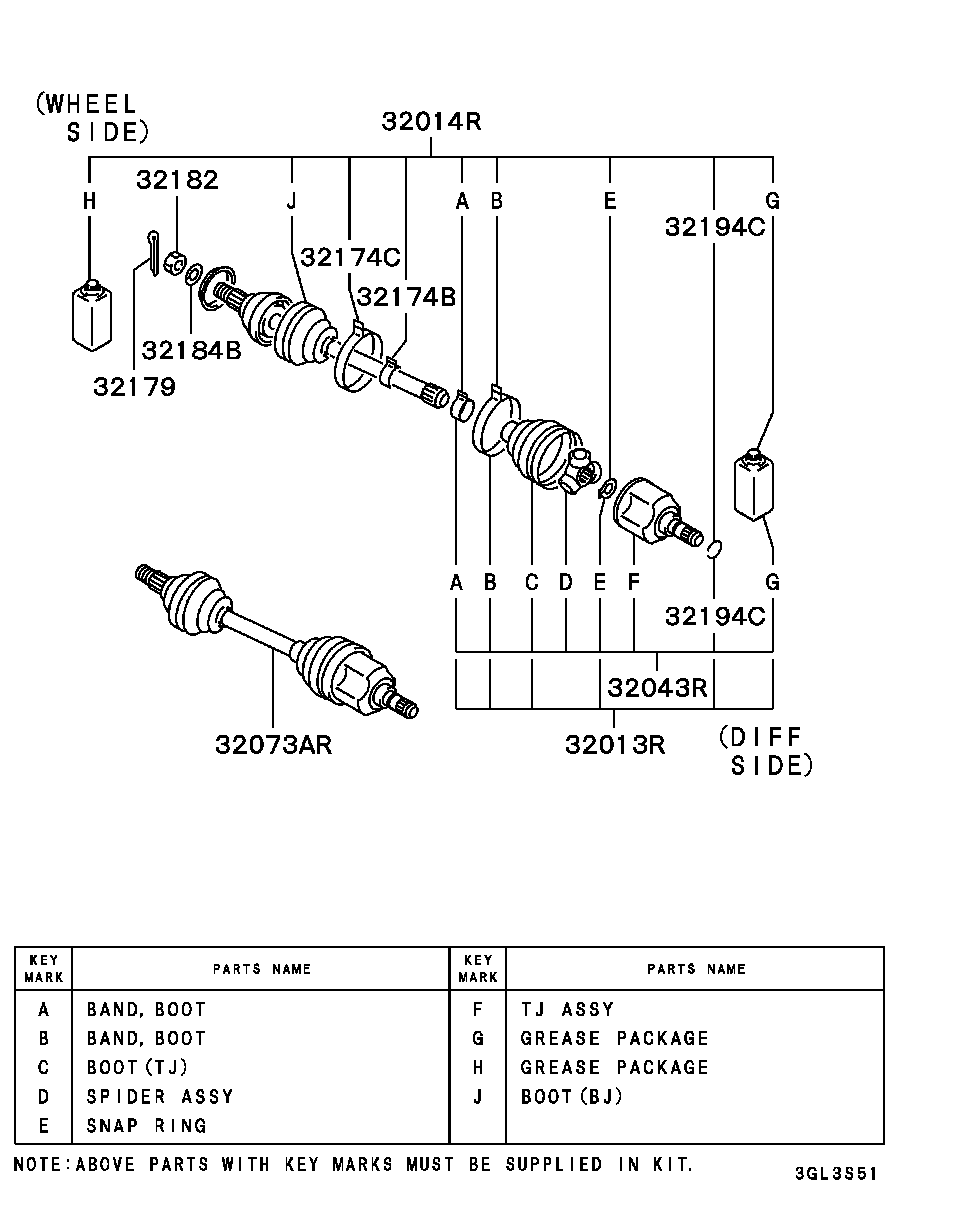 Mitsubishi MR305856 - Putekļusargs, Piedziņas vārpsta ps1.lv