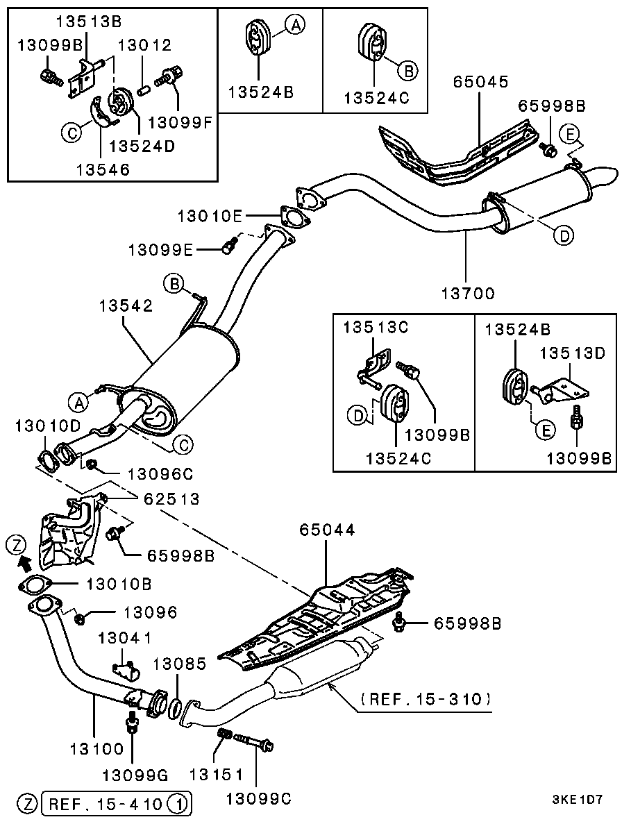 Mitsubishi MB 687 014 - Blīve, Izplūdes caurule ps1.lv