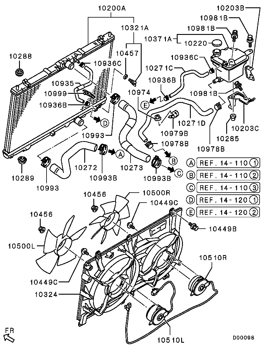 Mitsubishi MR597328 - Piekare, Radiators ps1.lv