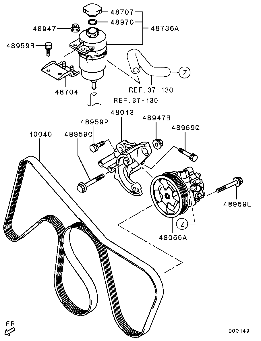 Mitsubishi 4451A095 - Ķīļrievu siksna ps1.lv