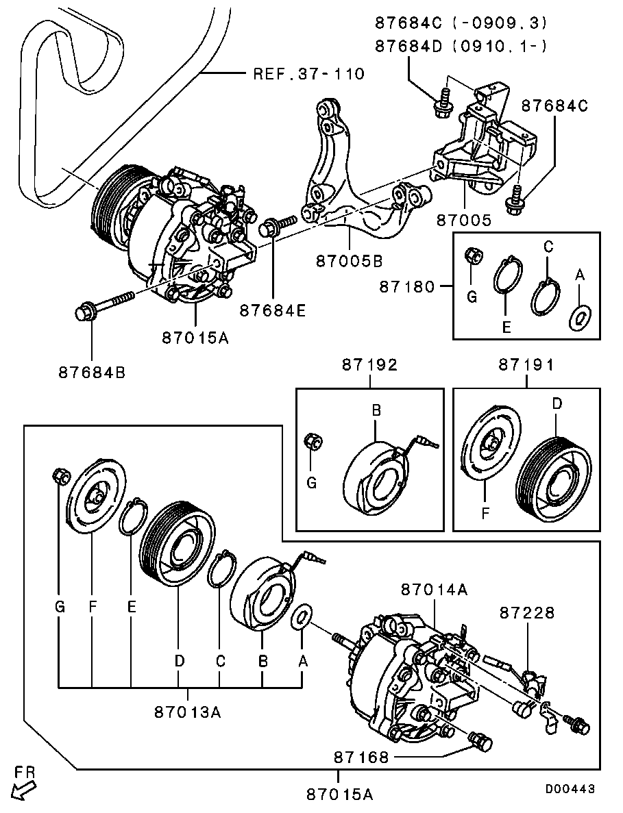 Mitsubishi 7813A418 - Kompresors, Gaisa kond. sistēma ps1.lv