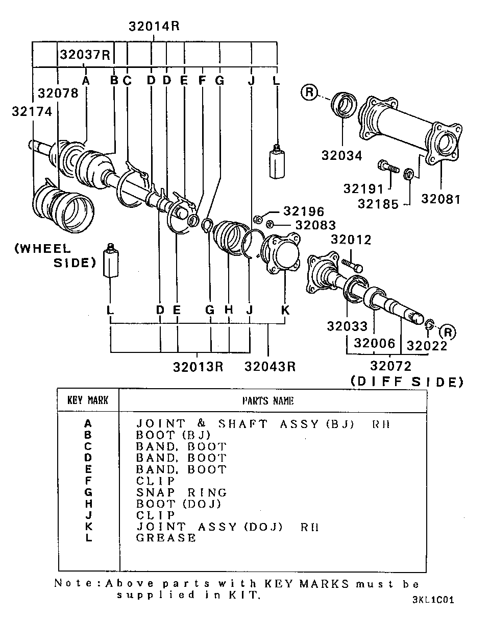 MAZDA MB526274 - BOOT KIT,FR AXLE SHAFT ps1.lv