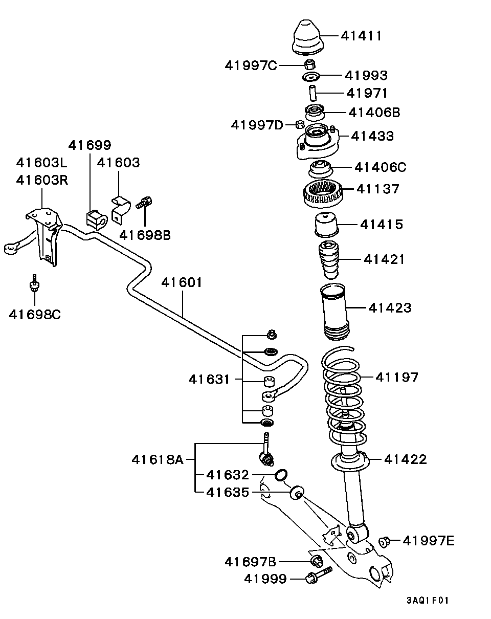 Mitsubishi MR913122 - Amortizators ps1.lv