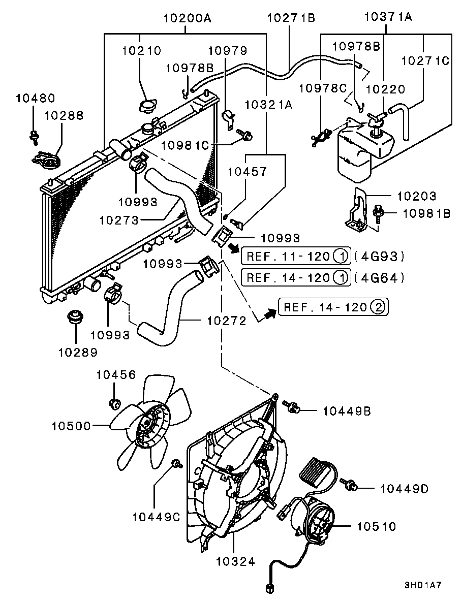 Mitsubishi MB538926 - Piekare, Radiators ps1.lv