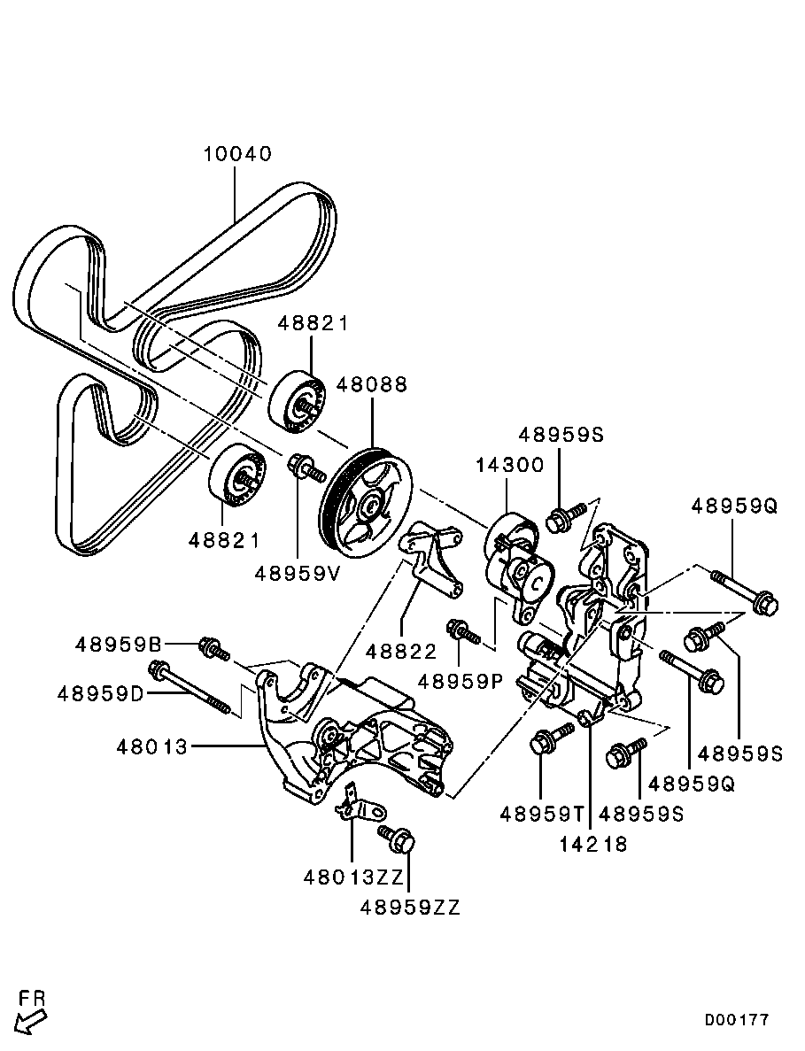 Mitsubishi 1345A059 - Parazīt / Vadrullītis, Ķīļrievu siksna ps1.lv