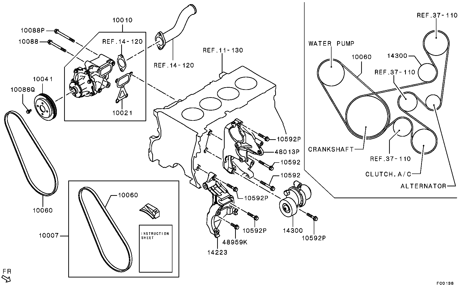 Mitsubishi 1340A088 - Ķīļrievu siksna ps1.lv