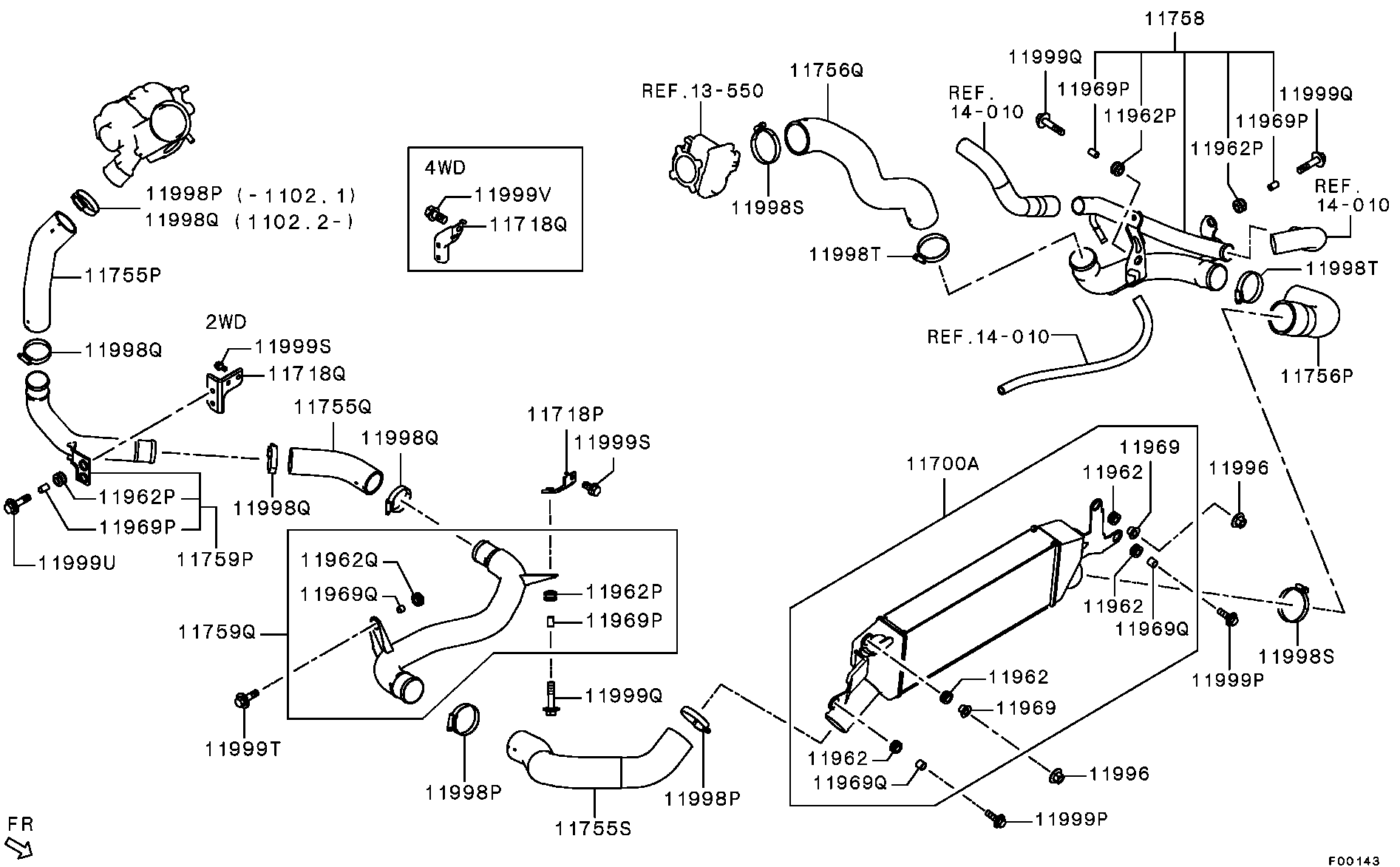 Mitsubishi 1505A435 - Pūtes sistēmas gaisa caurule ps1.lv