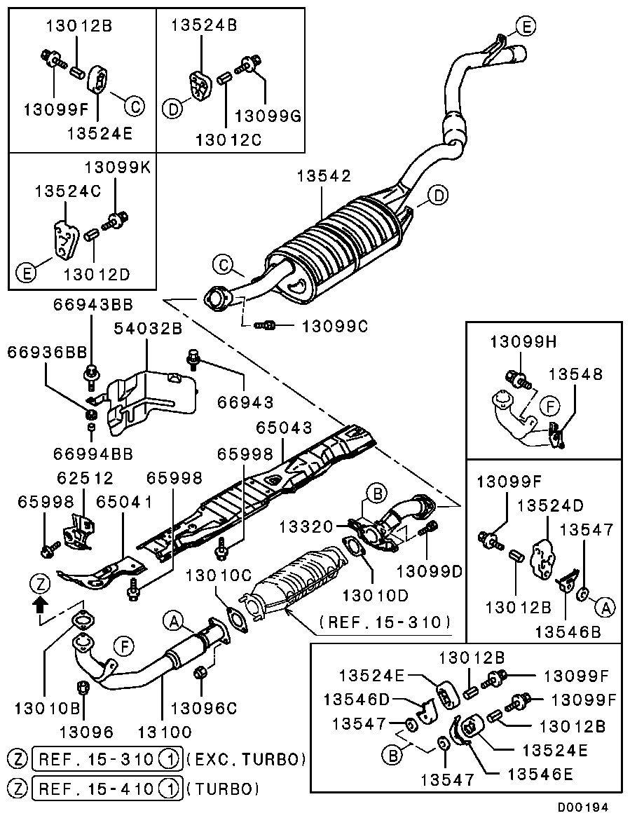 Mitsubishi MR 529 712 - Blīve, Izplūdes caurule ps1.lv