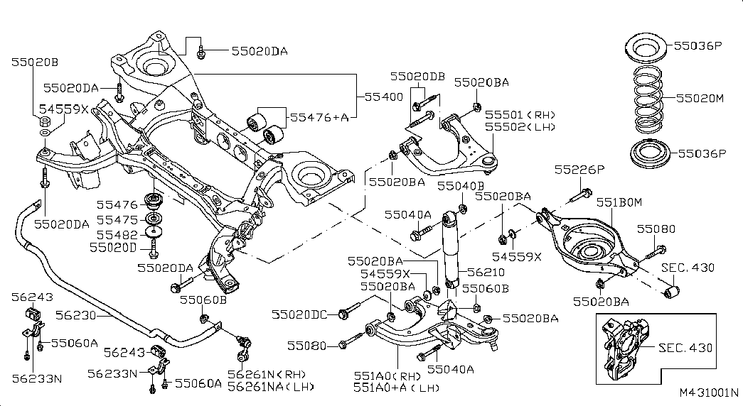 NISSAN 55502-EB300 - Neatkarīgās balstiekārtas svira, Riteņa piekare ps1.lv