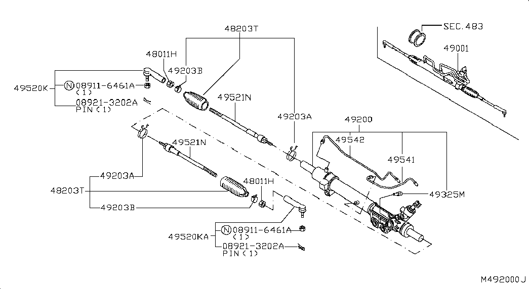 NISSAN 48521-EA000 - Aksiālais šarnīrs, Stūres šķērsstiepnis ps1.lv