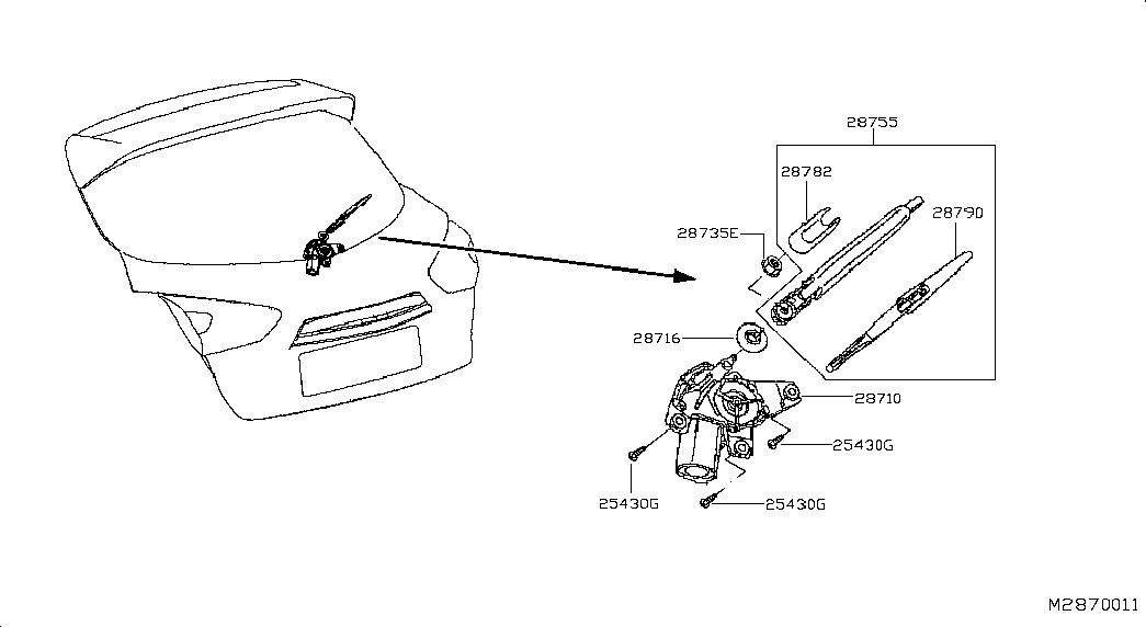 NISSAN 28780-JE20A - Stikla tīrītāju sviru kompl., Stiklu tīrīšanas sistēma ps1.lv