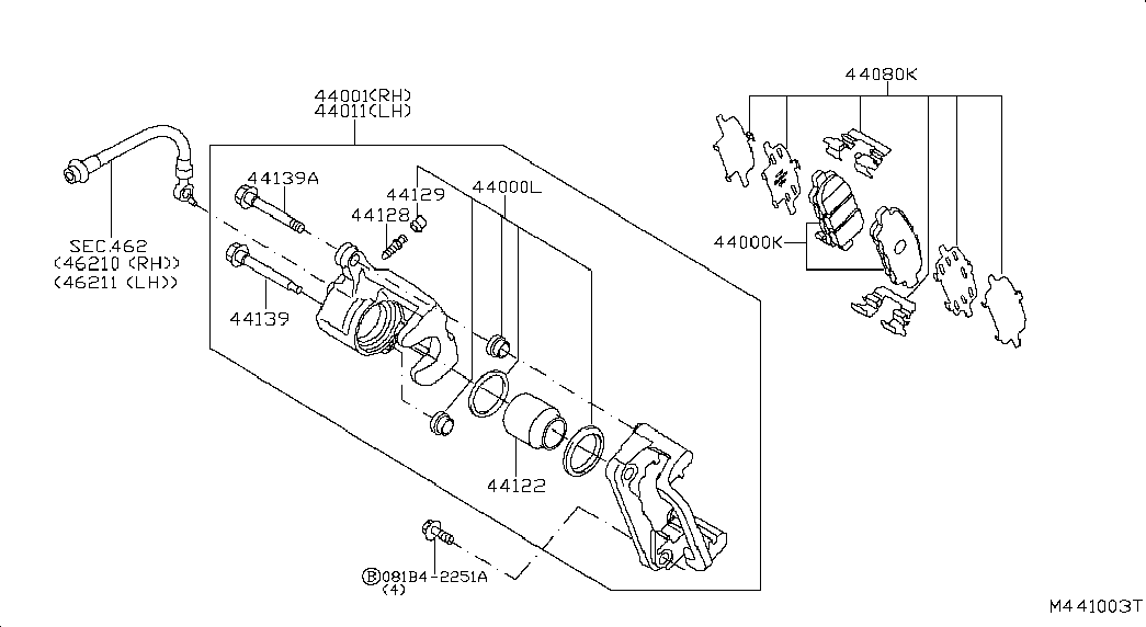 Infiniti 440011KD0A - Remkomplekts, Bremžu suports ps1.lv