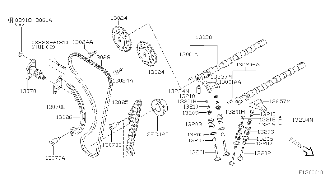 NISSAN 13085-9F500 - Sadales vārpstas piedziņas ķēdes komplekts ps1.lv