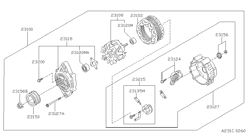 NISSAN 231244P116 - Taisngriezis, Ģenerators ps1.lv