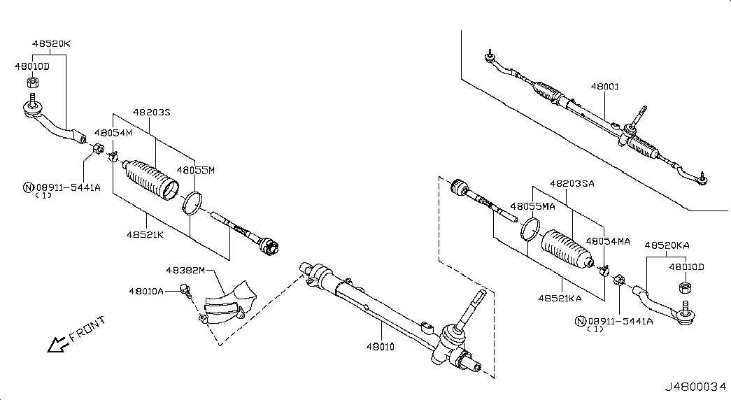 NISSAN 48010JM00C - Aksiālais šarnīrs, Stūres šķērsstiepnis ps1.lv