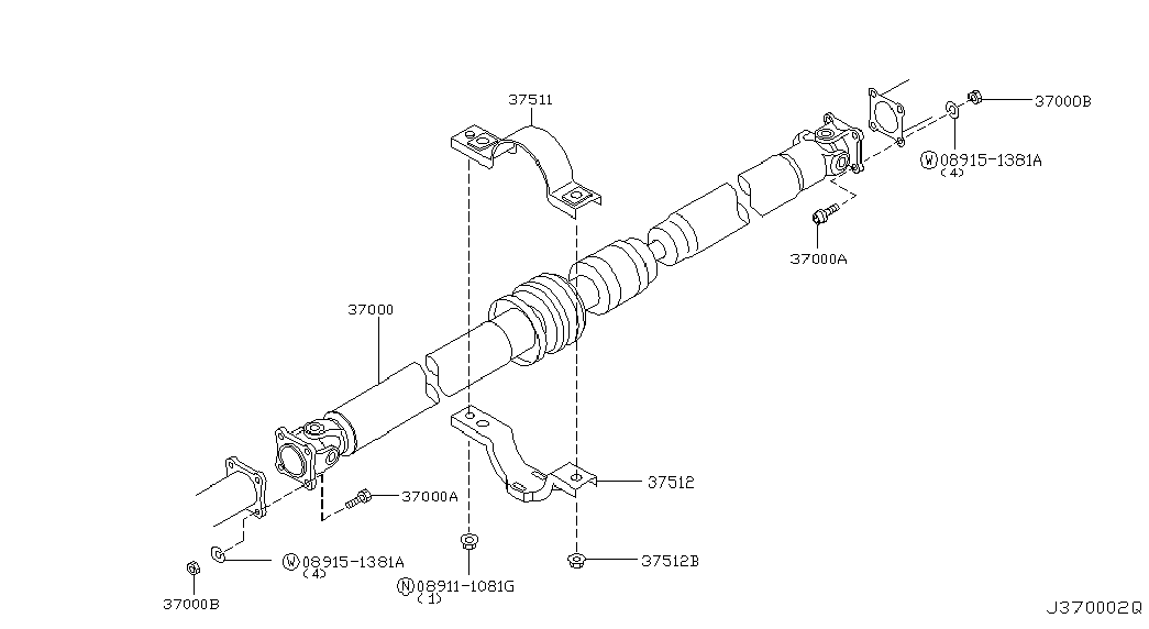 NISSAN 370008H510 - Piekare, Kardānvārpsta ps1.lv