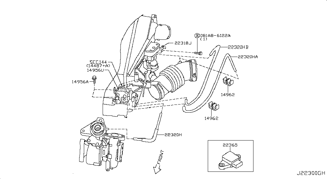 RENAULT 22365VC100 - Devējs, Spiediens ieplūdes traktā ps1.lv