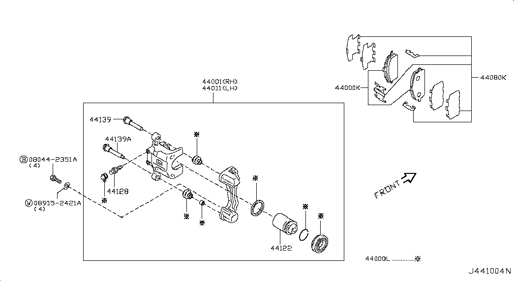 Suzuki 440608H385 - Bremžu uzliku kompl., Disku bremzes ps1.lv