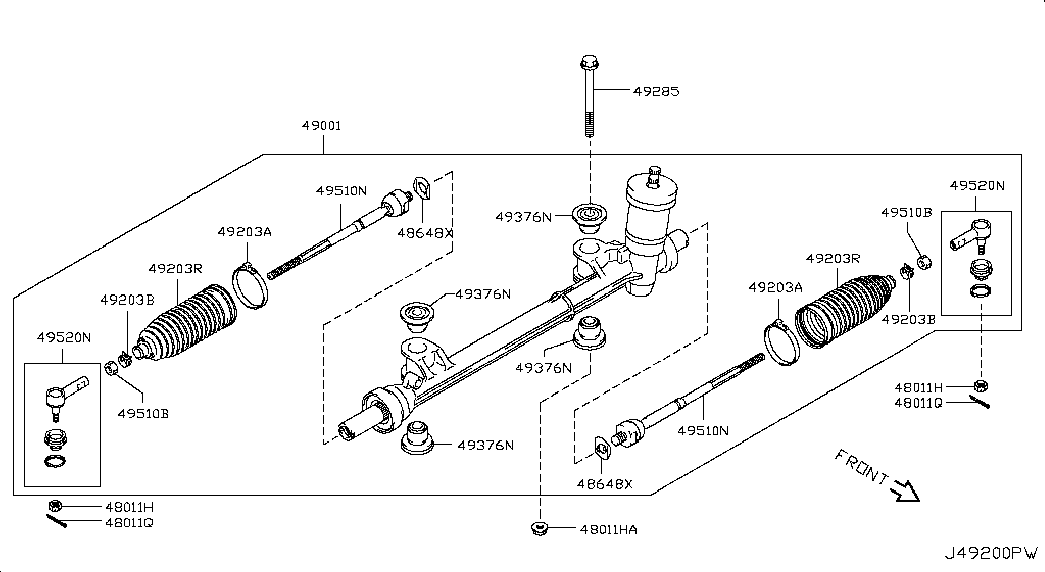 NISSAN 48520-4A00B - Stūres šķērsstiepņa uzgalis ps1.lv