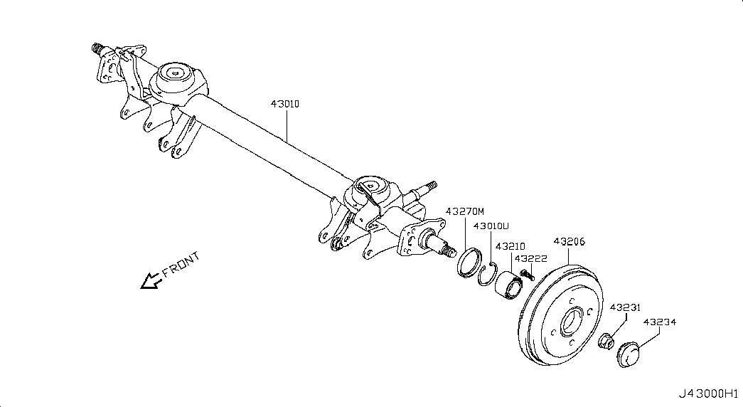 NISSAN 43210-4A00A - Riteņa rumbas gultņa komplekts ps1.lv