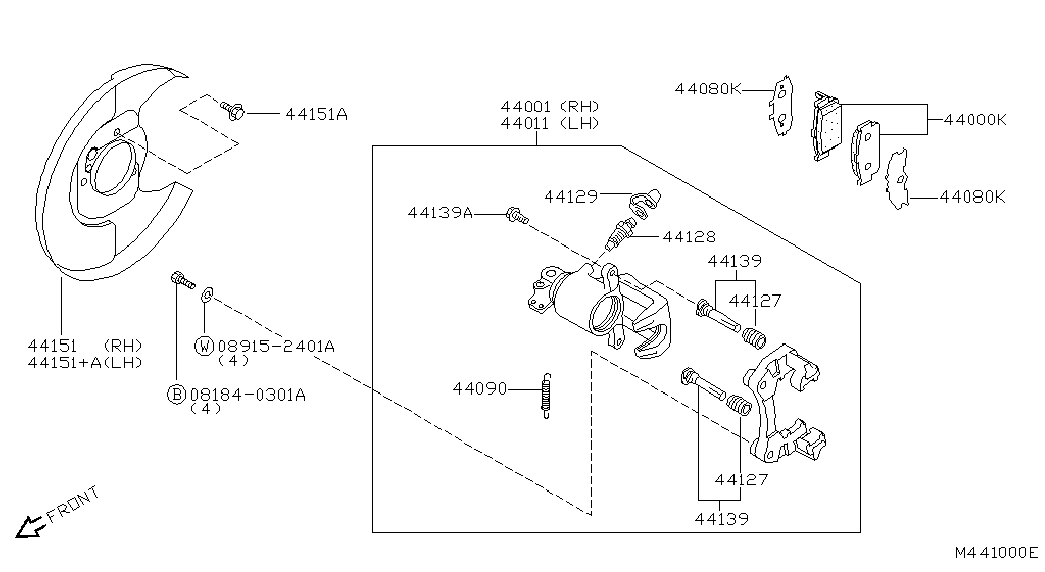 NISSAN 44060-BM426 - Bremžu uzliku kompl., Disku bremzes ps1.lv