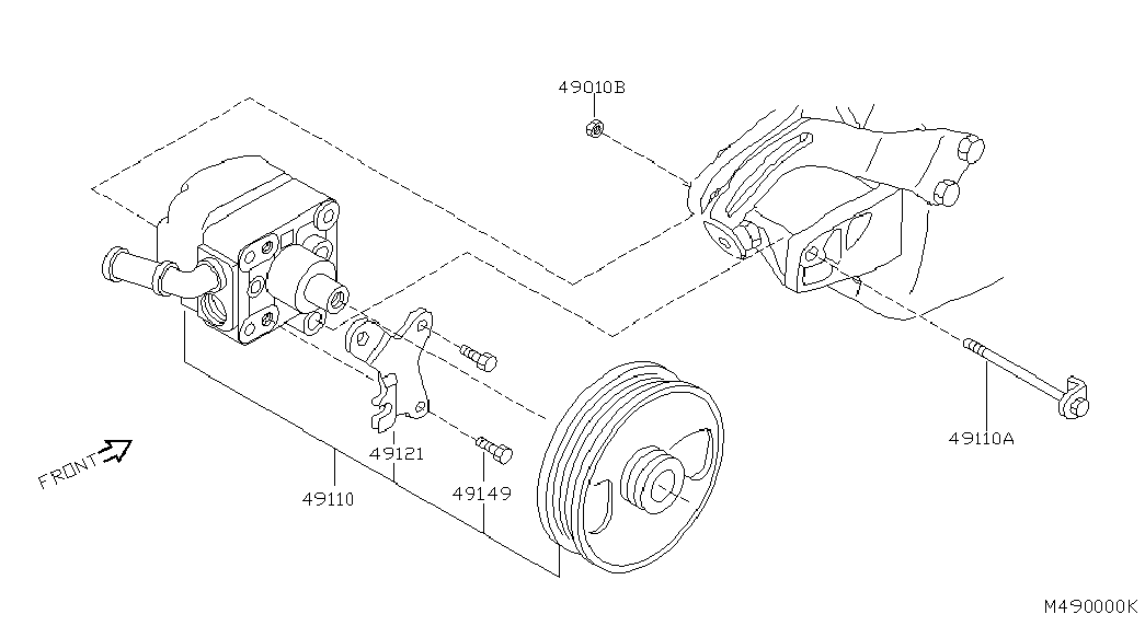 NISSAN 49110 BU001 - Hidrosūknis, Stūres iekārta ps1.lv