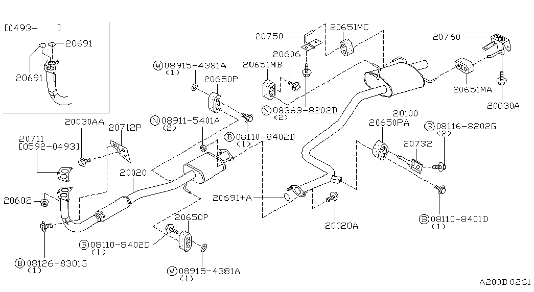 Infiniti 20711W7100 - Blīve, Izplūdes caurule ps1.lv