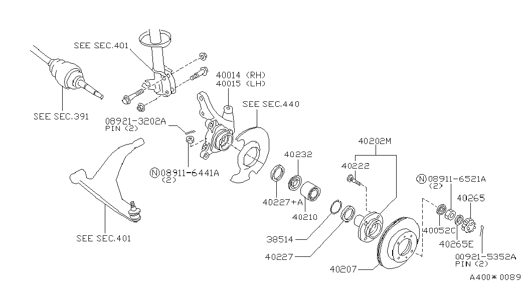 NISSAN 40227-50Y01 - Riteņa rumbas gultņa komplekts ps1.lv