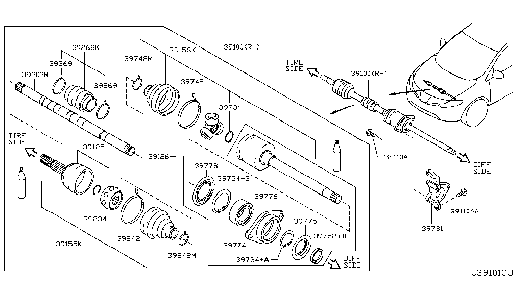 NISSAN C9241JA11A - Putekļusargs, Piedziņas vārpsta ps1.lv