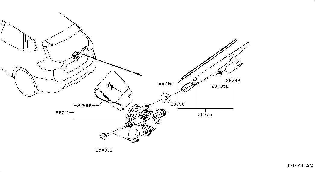 Nissan (Dongfeng) 28790-JE20A - Stikla tīrītāja slotiņa ps1.lv