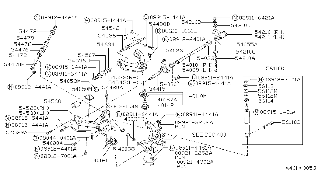 NISSAN 5447601W00 - Piekare, Šķērssvira ps1.lv