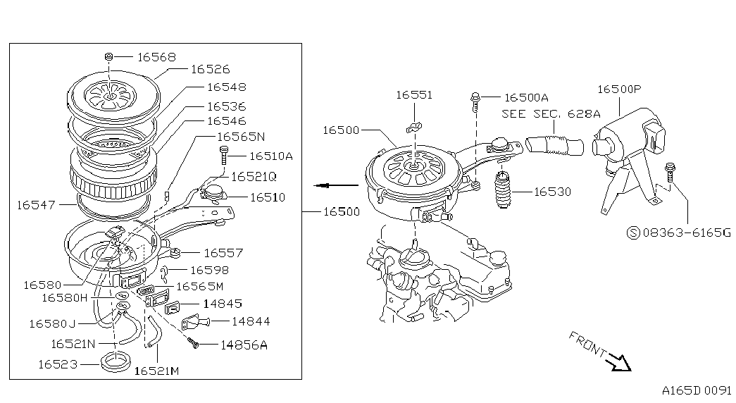 NISSAN 16546-S0100 - Gaisa filtrs ps1.lv