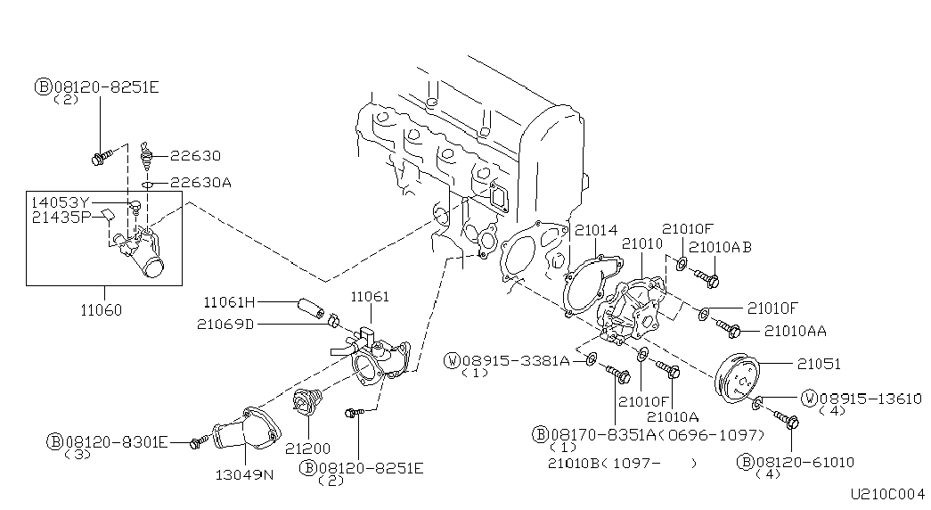 Jaguar 2263044B10 - Devējs, Dzesēšanas šķidruma temperatūra ps1.lv